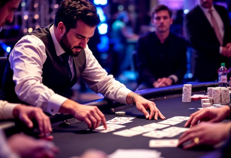 Live blackjack table interface at taringbet togel showing dealer and betting positions